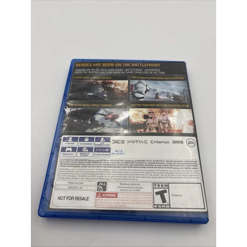 Star Wars Battlefront II PS4 PlayStation 4 Video Game Multiplayer Not for Resale